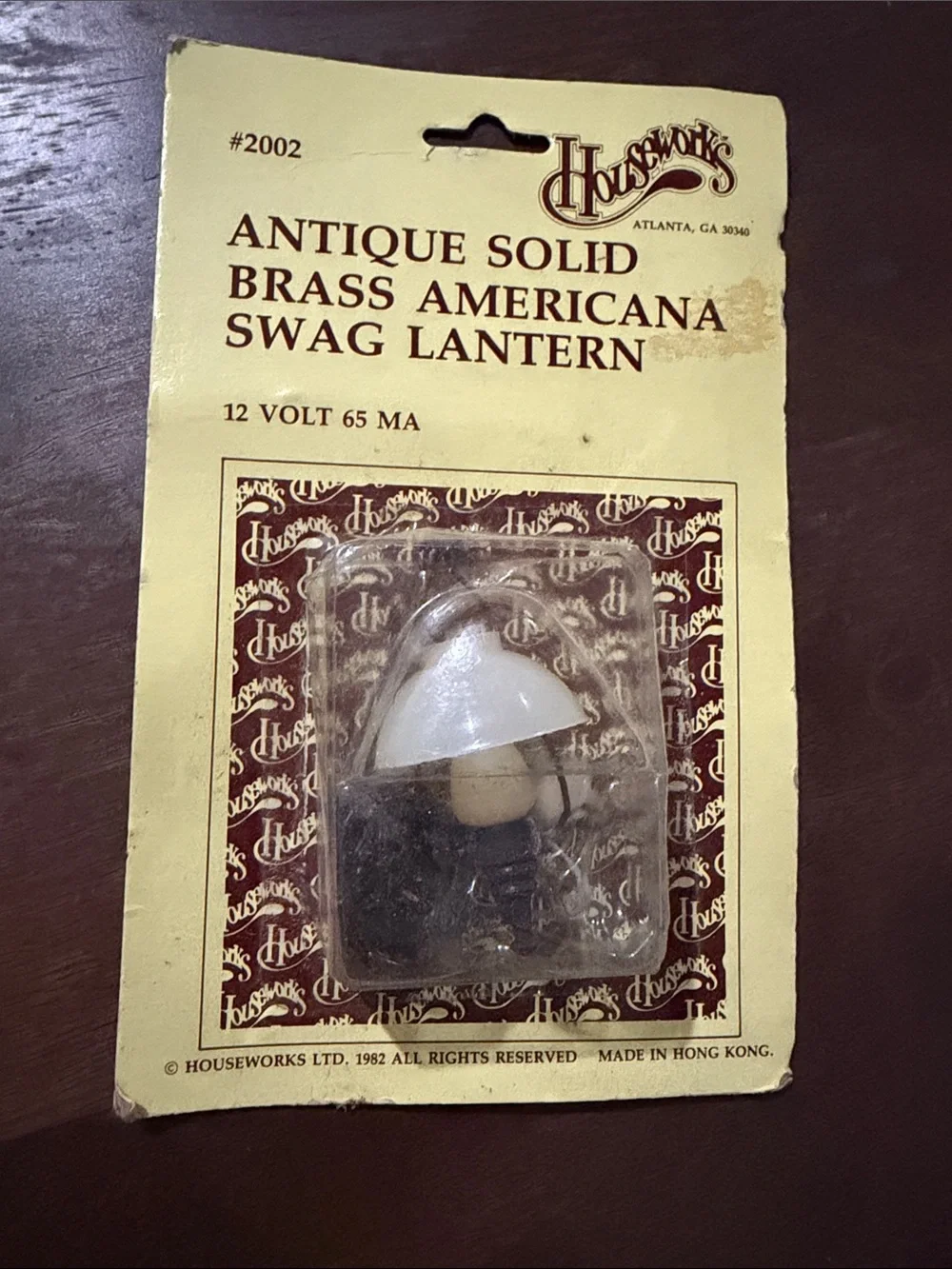 Houseworks Antique Solid Brass Americana Swag Lantern - White/Brown